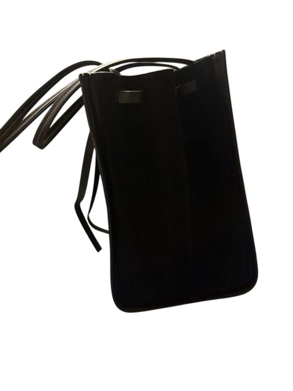 Vince Black Leather Tote with Bow-Tie Detail - Picture 3 of 13